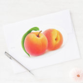 Twee perziken ovale sticker (Envelop)