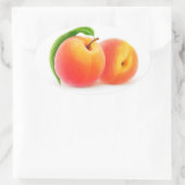 Twee perziken ovale sticker (Tas)