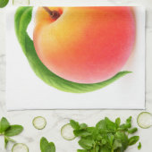 Twee perziken theedoek (Gevouwen)