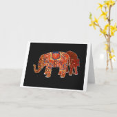 Twee Perzische olifanten Kaart (Gele Bloem)