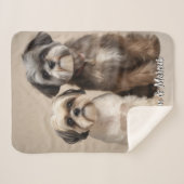 Twee Pet Custom Deken met Foto Memorial Gift (Voorkant (horizontaal))