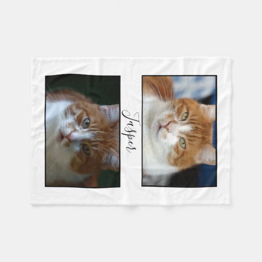 Twee Pet Photo Fleece Blanket (Voorkant (Horizontaal))