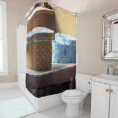 Twee Petten dozen Douchegordijn (In situ)