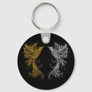 Twee Phoenix Tweelingen Sleutelhanger