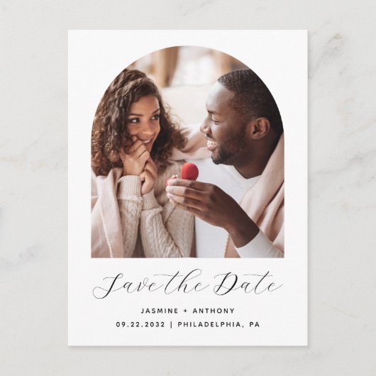 Twee Photo Arch Zwart Wit QR Code Sla de datum op Briefkaart (Voorkant)