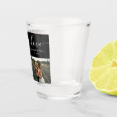 Twee Photo Collage Black Love Script Shot Glas (Rechts)