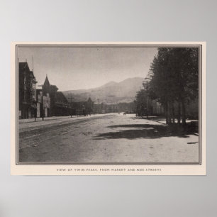 Twee pieken van de markt en de straten van Noe Poster