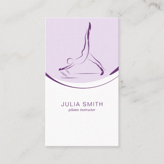 Twee Pilates Poses op de Hervormer | Kleur Visitekaartje (Voorkant)