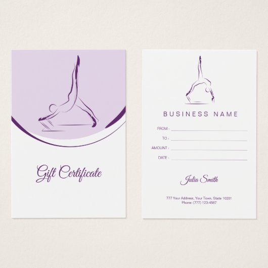 Twee Pilates Poses op de Hervormer | Kleur Visitekaartje (Voorkant /achterkant)