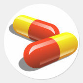 Twee pillen ronde sticker (Voorkant)
