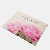 Twee pinda's roze deurmat (Schuin)