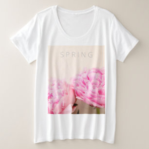 Twee pinda's roze grote maat t-shirt