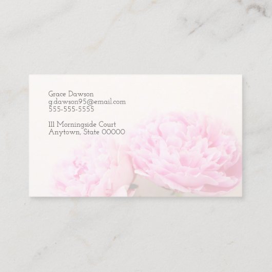 Twee pinda's roze moeder contactkaartje (Achterkant)