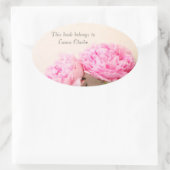 Twee pinda's roze ovale sticker (Tas)