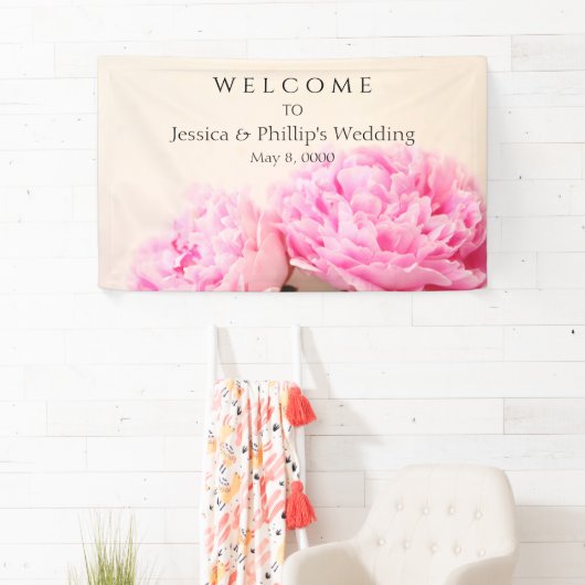 Twee pinda's roze spandoek (Insitu)