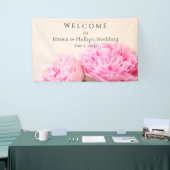 Twee pinda's roze spandoek (Beurs)