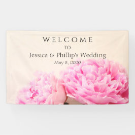 Twee pinda's roze spandoek