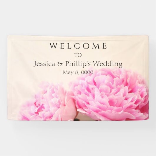 Twee pinda's roze spandoek (Horizontaal)