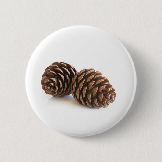 Twee pinecones ronde button 5,7 cm (Voorkant)