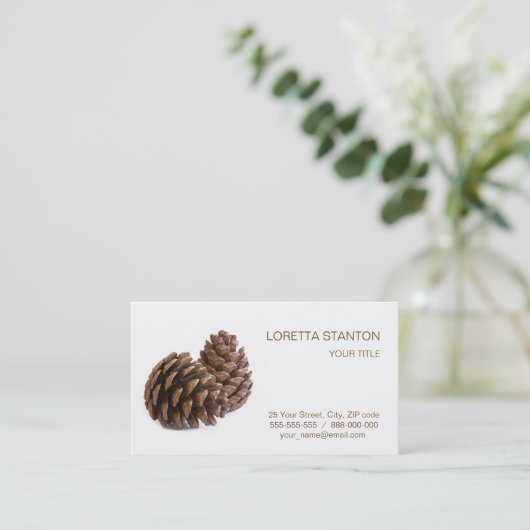 Twee pinecones visitekaartje (Staand voorkant)