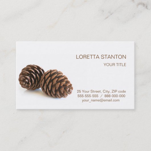 Twee pinecones visitekaartje (Voorkant)