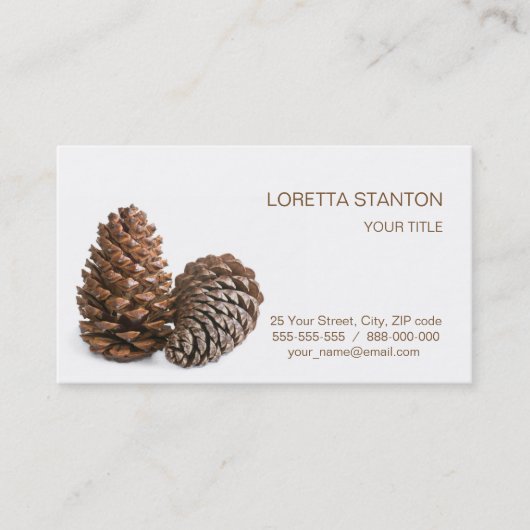 Twee pinecones visitekaartje (Voorkant)