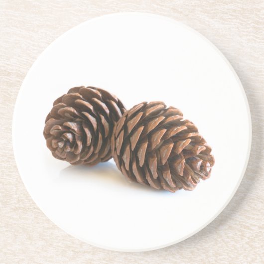 Twee pinecones zandsteen onderzetter (Voorkant)
