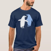 Twee pinguïns Aangepaste kleur T-shirt (Voorkant)