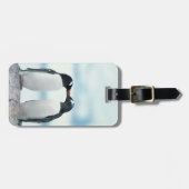 Twee pinguïns die de pieken aanraken bagagelabel (Voorkant horizontaal)