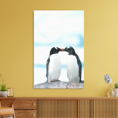 Twee pinguïns die de pieken aanraken canvas afdruk (Insitu (Woonkamer))