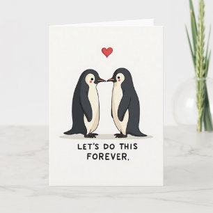 Twee Pinguïns Liefde Voor Altijd Kaart
