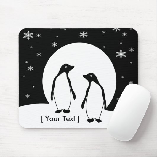Twee pinguins Mousepad Muismat (Met muis)