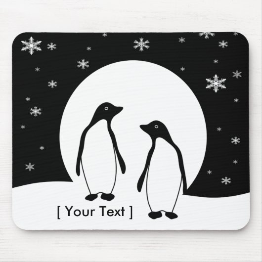 Twee pinguins Mousepad Muismat (Voorkant)
