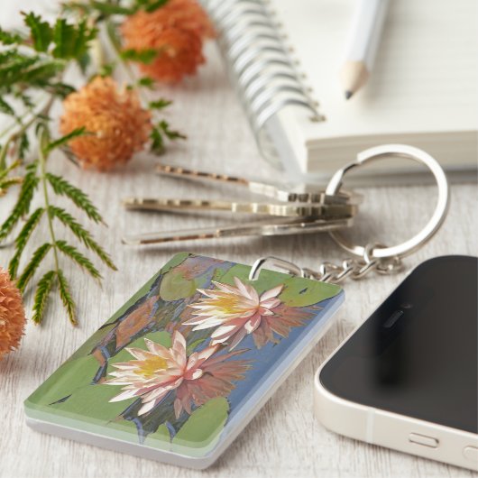 "TWEE PINK LOTUS BLOSSOMS"-SLEUTELHANGER SLEUTELHANGER (Voorkant Rechts)