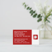 Twee pins stopcontact, elektricien visitekaartje (Staand voorkant)