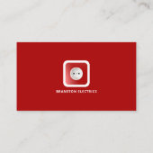 Twee pins stopcontact, elektricien visitekaartje (Achterkant)