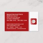 Twee pins stopcontact, elektricien visitekaartje (Voorkant)