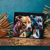 Twee Pit Bulls portret Fotoplaat (Zijkant)