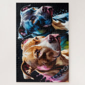 Twee Pit Bulls portret Legpuzzel (Verticaal)