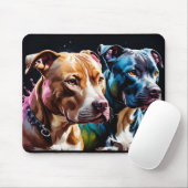 Twee Pit Bulls portret Muismat (Met muis)
