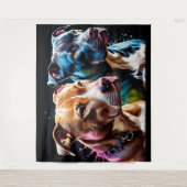 Twee Pit Bulls portret Wandkleed (Voorkant)