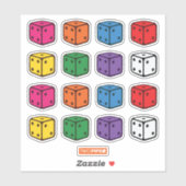 Twee pitten - Meerkleurige dobbelstenen Sticker (Vel)