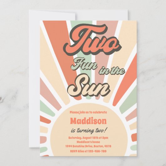 Twee plezier in de zon Sunshine 2e verjaardag Kaart (Voorkant)