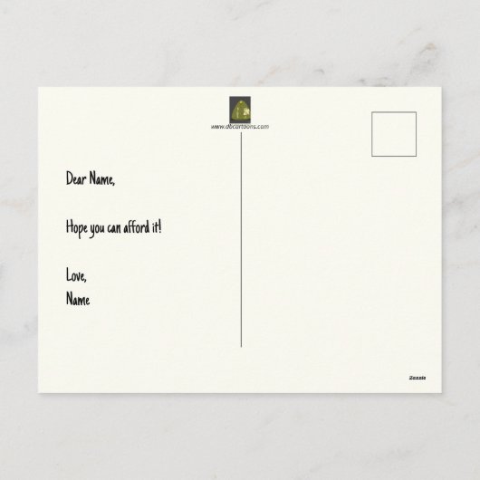 Twee Ply Funny Cartoon Post Kaart (Achterkant)