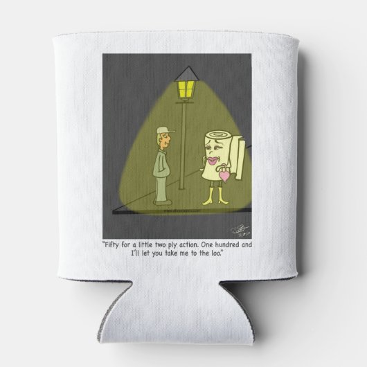 Twee Ply Funny Cartoon Poster Blikjeskoeler (Achterkant)