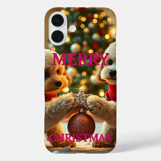TWEE POEDELS VIEREN KERST Case-Mate iPhone CASE (Achterkant)
