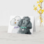 Twee Poedels Wenskaarten Kaart (Gele Bloem)