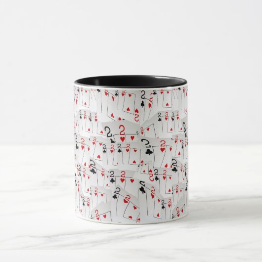 Twee: Pokerkaarten, zwarte Combo Coffee-Mok. Mok (Midden)