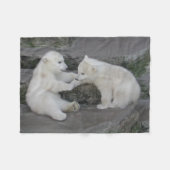 Twee Polaire Beren Cubs Fleece Deken (Voorkant (Horizontaal))