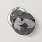 Twee Polaire Beren Cubs Ronde Button 5,7 Cm (Voorkant /achterkant)